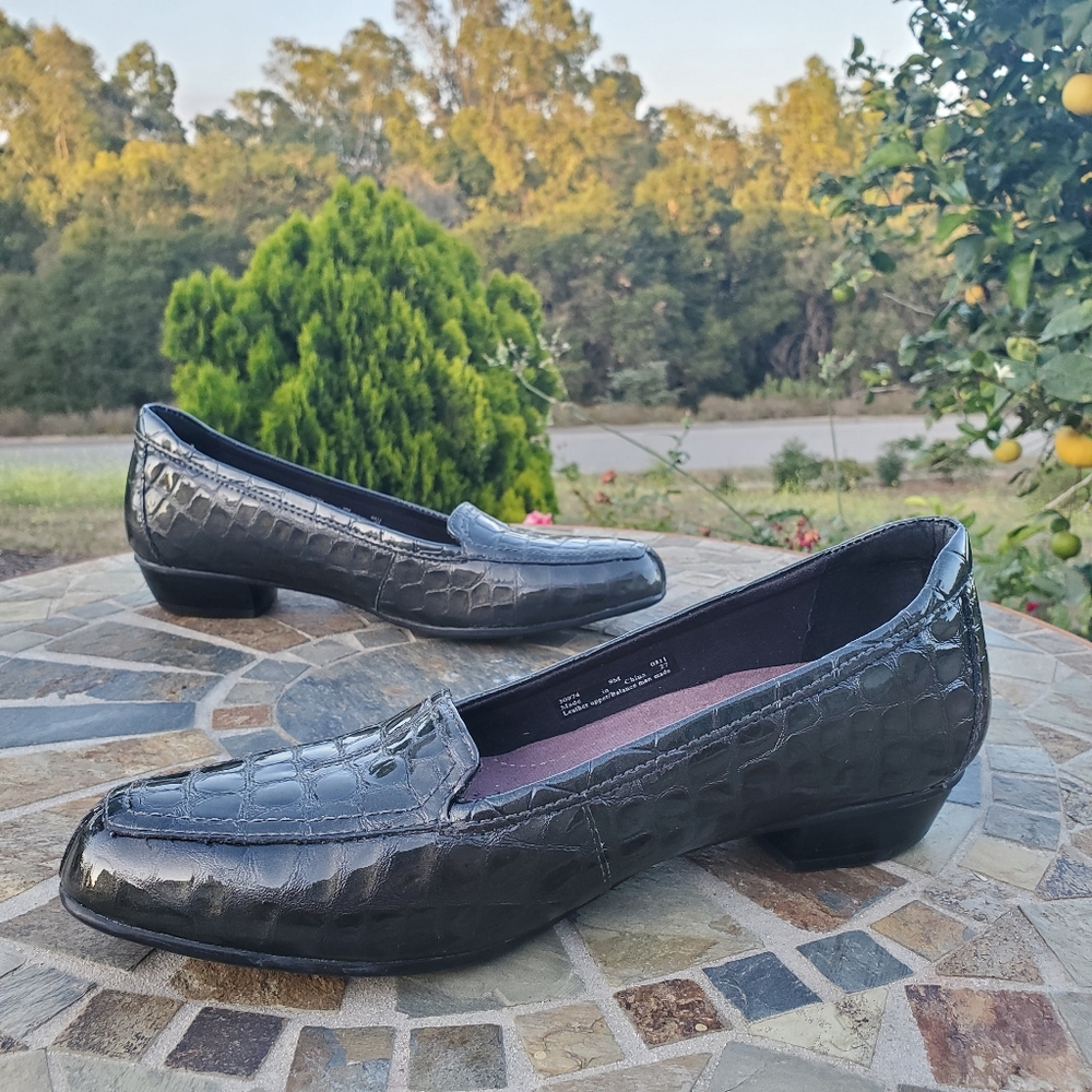 Clark’s Alligator Print Square Toe Work Loafers - image 2